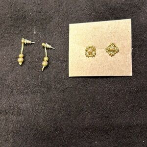 Gold earrings 2 pairs